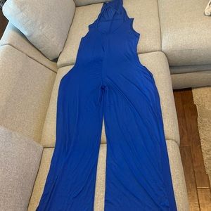 Women’s Royal Blue Flare Jump suit with hood